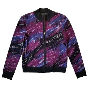 St. John Knit Zip-Front Bomber Jacket
